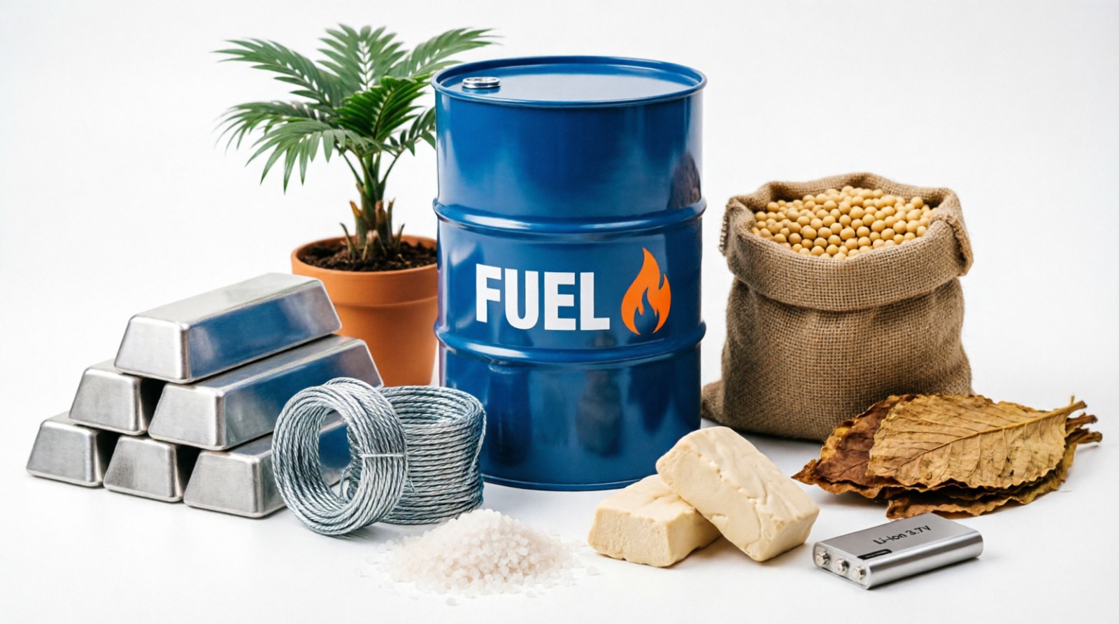 Matières premières : carburant, acier, soja, tabac, sel et lithium